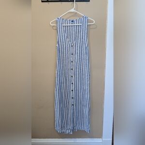 Old Navy Blue and White Striped Maxi Dress